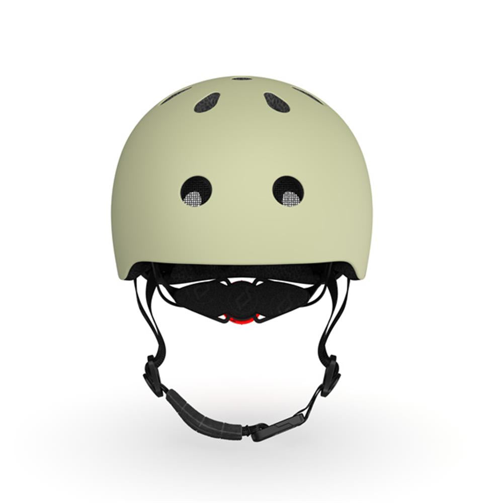 Scoot & Ride Kinderhelm Größe S-M (51-55 cm) olive - Schutzhelm mit LED-Licht