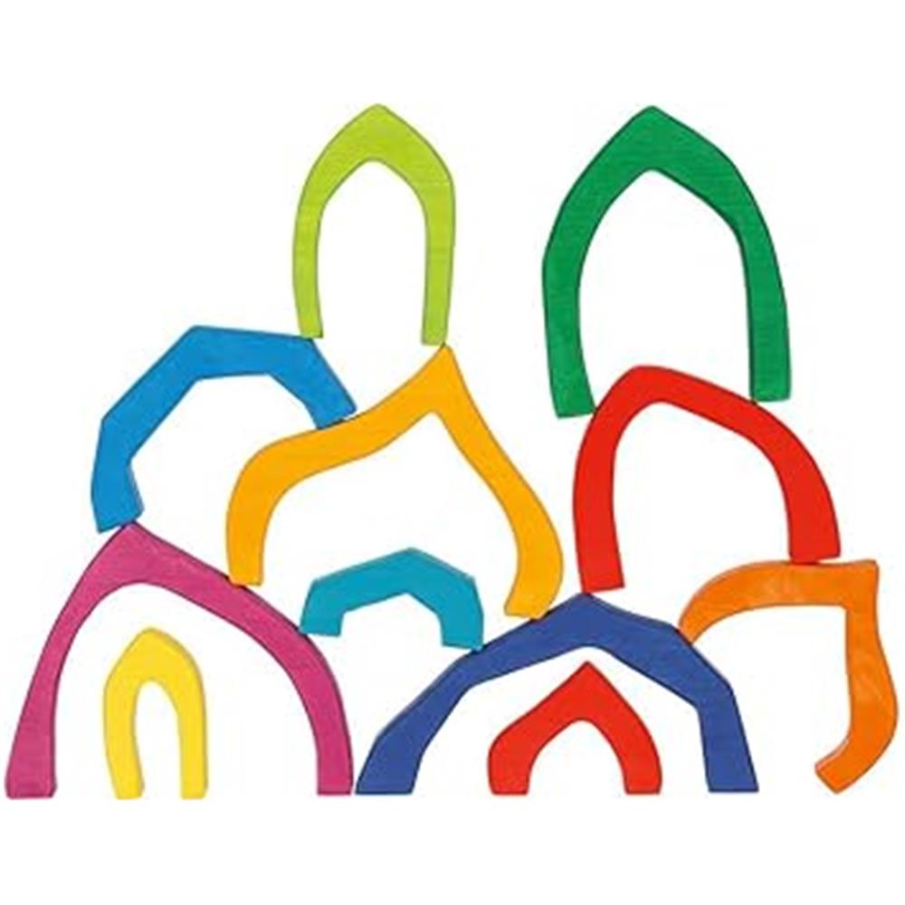 Goki Holzbausteine - Vier Jahreszeiten, bunt lackiert