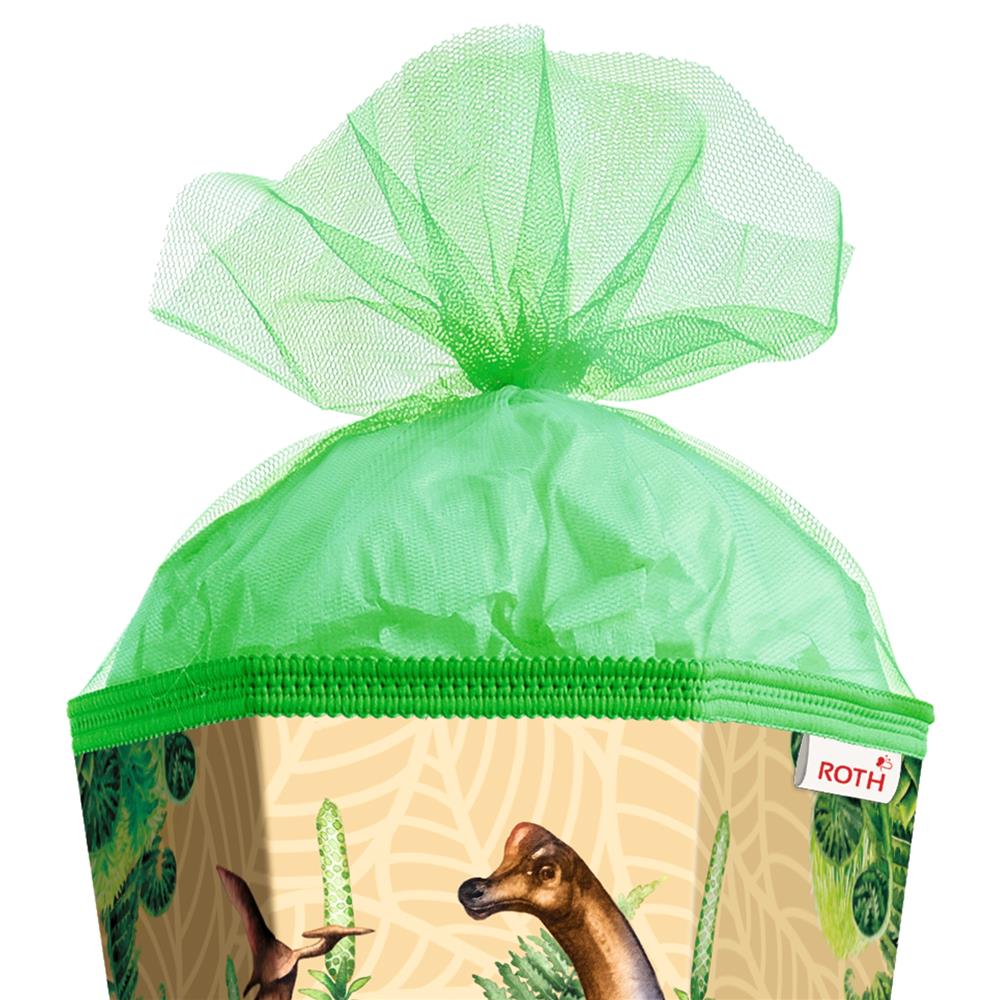 Roth Schultüte Dinosaurier Veganosaurus, 85cm, eckig, Rot(h)-Spitze, Tüllverschluss