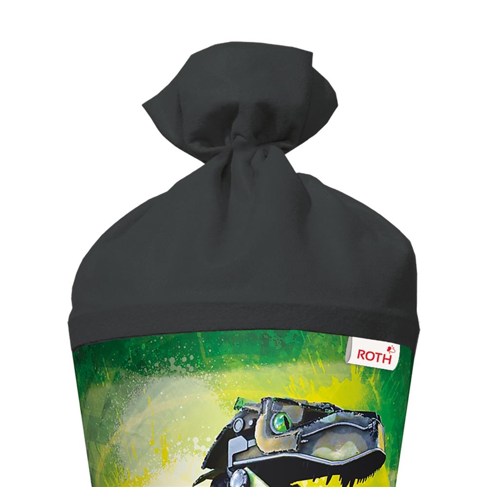 Roth Schultüte Dinosaurier Robo-Rex, 70cm, rund, Rot(h)-Spitze, Filzverschluss