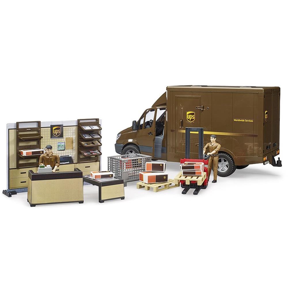 Bruder 62250 - bworld UPS Paketshop mit Figur