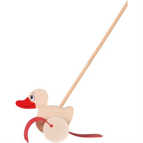 Goki Schiebetier Ente, Holzspielzeug für Kleinkinder
