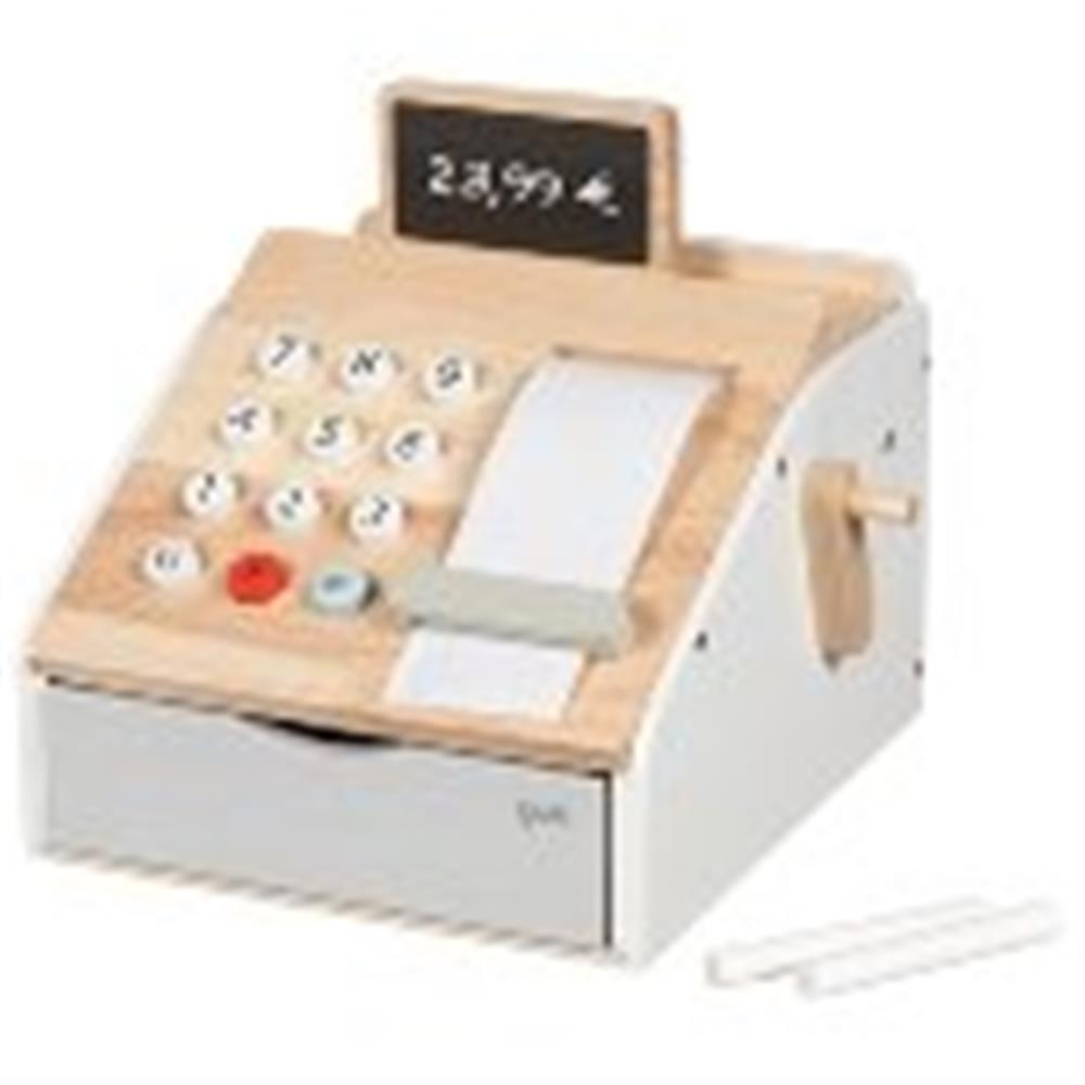 Goki Kasse mit Öffnungsgeräusch, aus Holz - Zubehör für Kaufladen