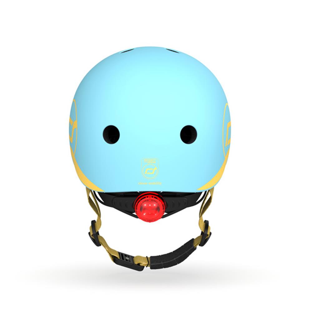 Scoot & Ride Kinderhelm Größe XXS-S (45-51 cm) blueberry - Schutzhelm mit LED-Licht