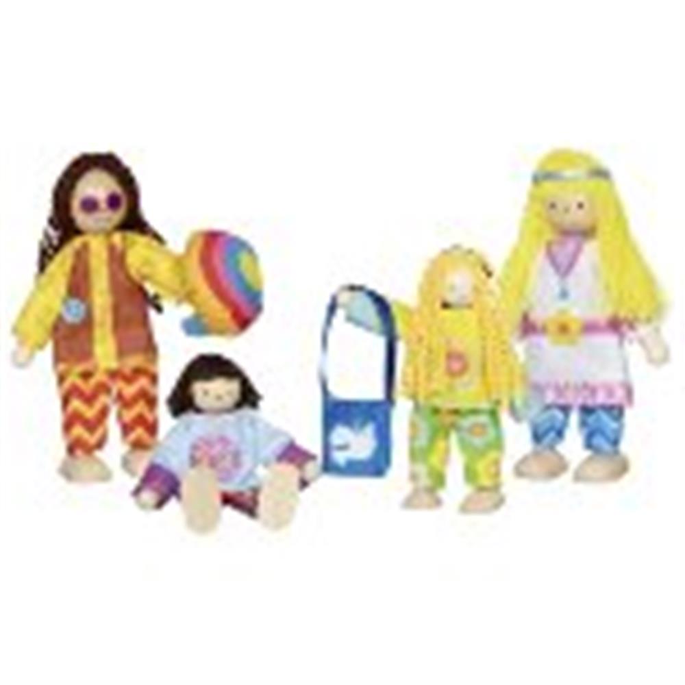 goki Biegepuppen Familie Love & Harmony – Holzspielzeug mit flexiblen Gliedmaßen, für Kinder ab 3 Jahren