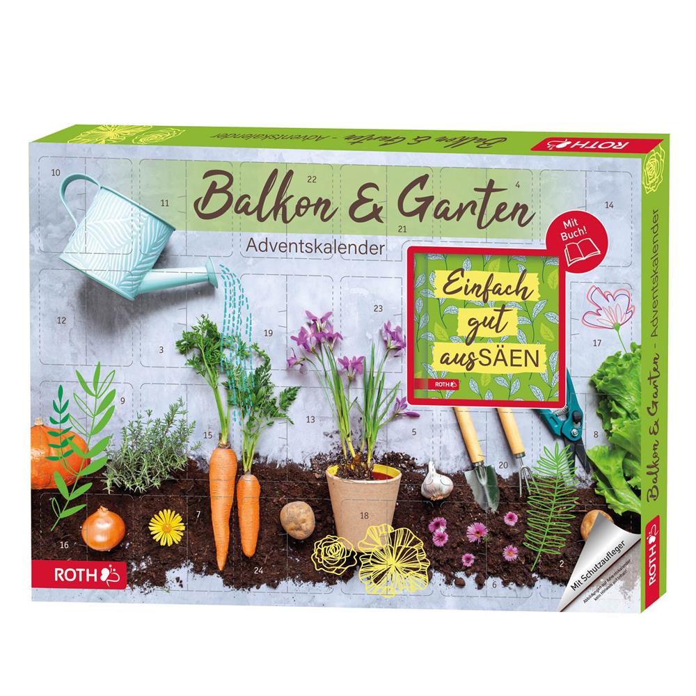 Roth Balkon & Garten-Adventskalender – 24 Samentütchen mit Aussaat-Tipps