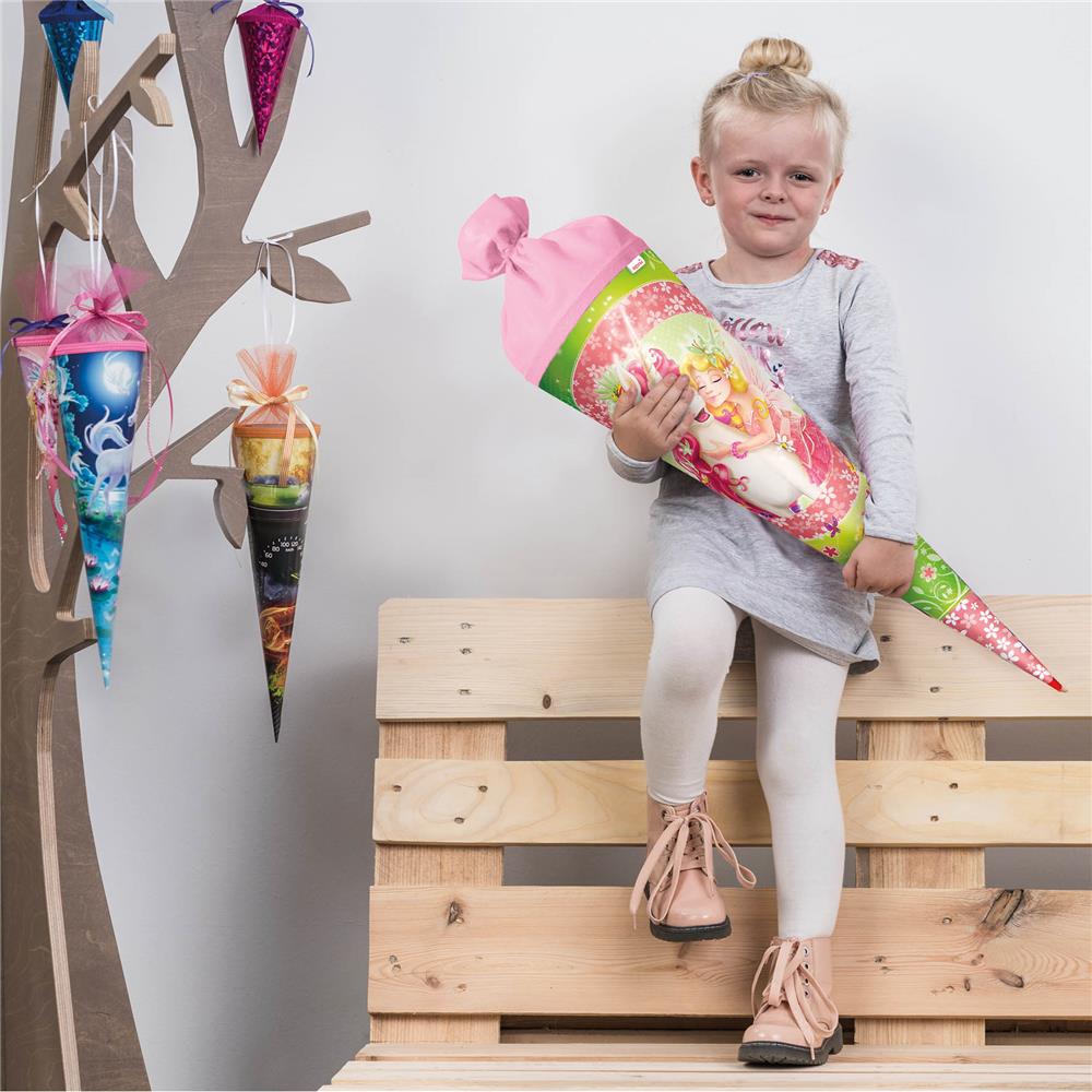 Roth Schultüte Einhornglück, 70cm, rund, Rot(h)-Spitze, Filzverschluss