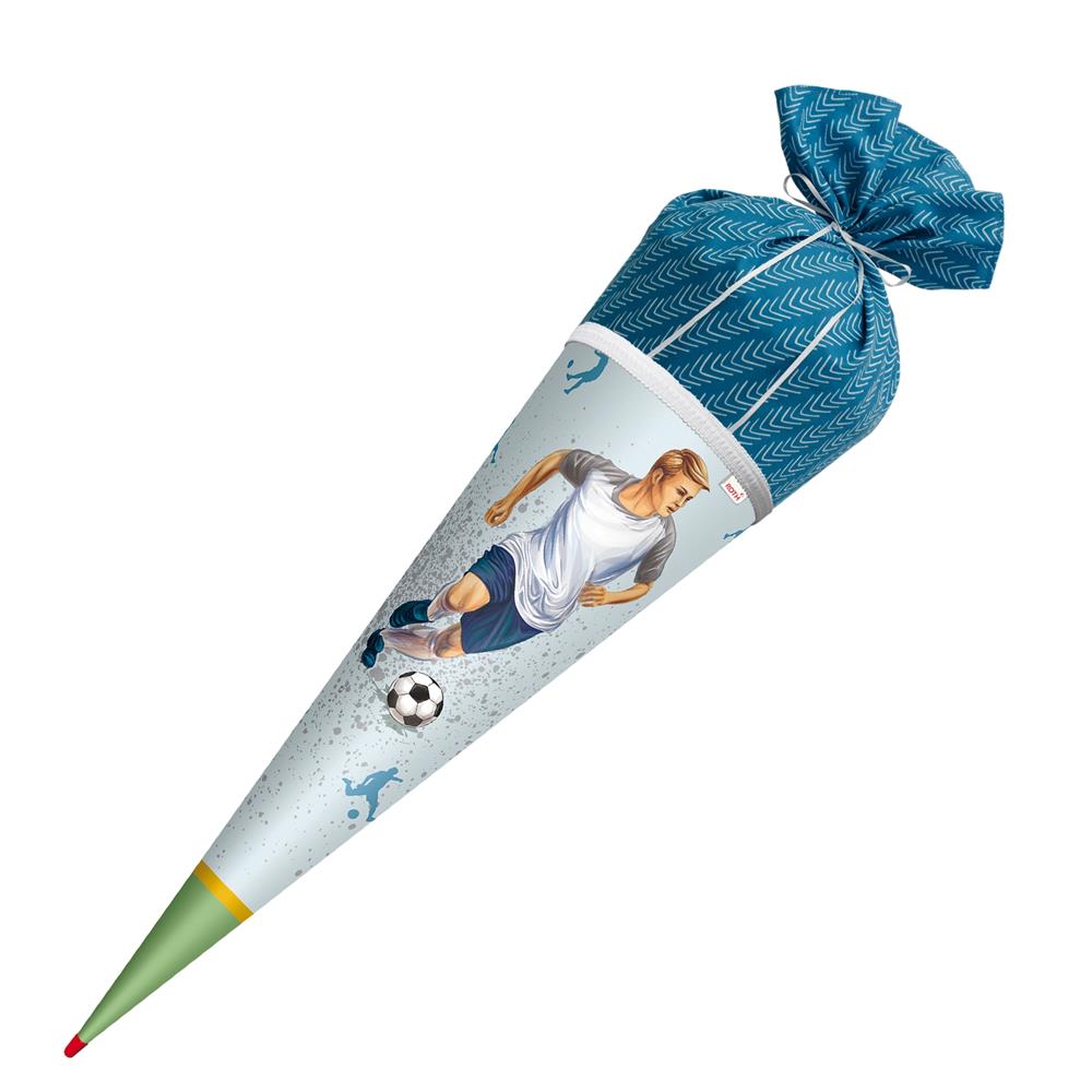 Roth Schultüte Lieblingsstück Traumtor Fußball, 70cm, rund, Rot(h)-Spitze, mit Stoffverschluss