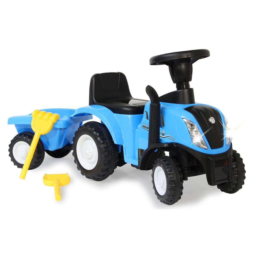 Jamara Rutscher New Holland T7 Traktor blau - Rutschfahrzeug, mit Anhänger