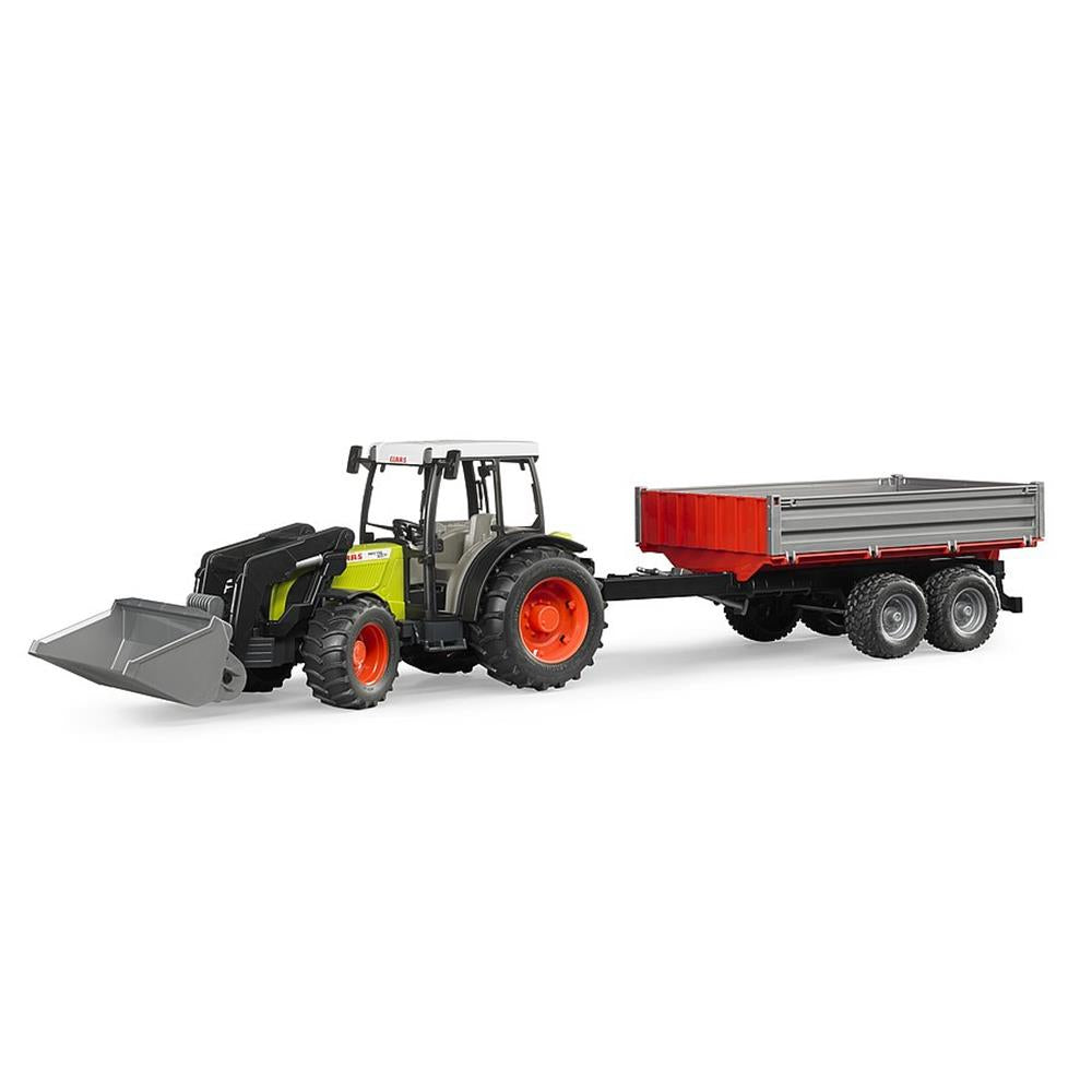 Bruder 02112 - Claas Nectis 267 F mit Frontlader und Bordwandanhänger