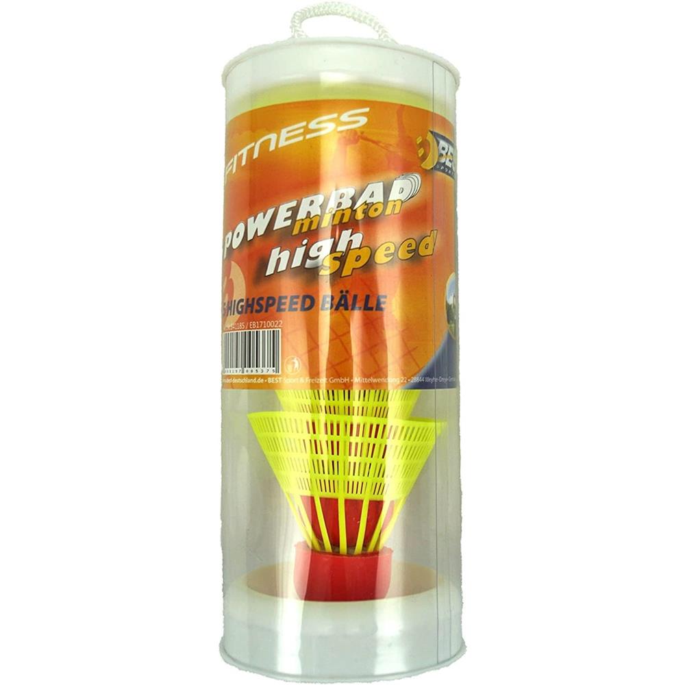 Best Sporting Speed Federball Set Neon Gelb, 5 Speed Federbälle aus Nylon