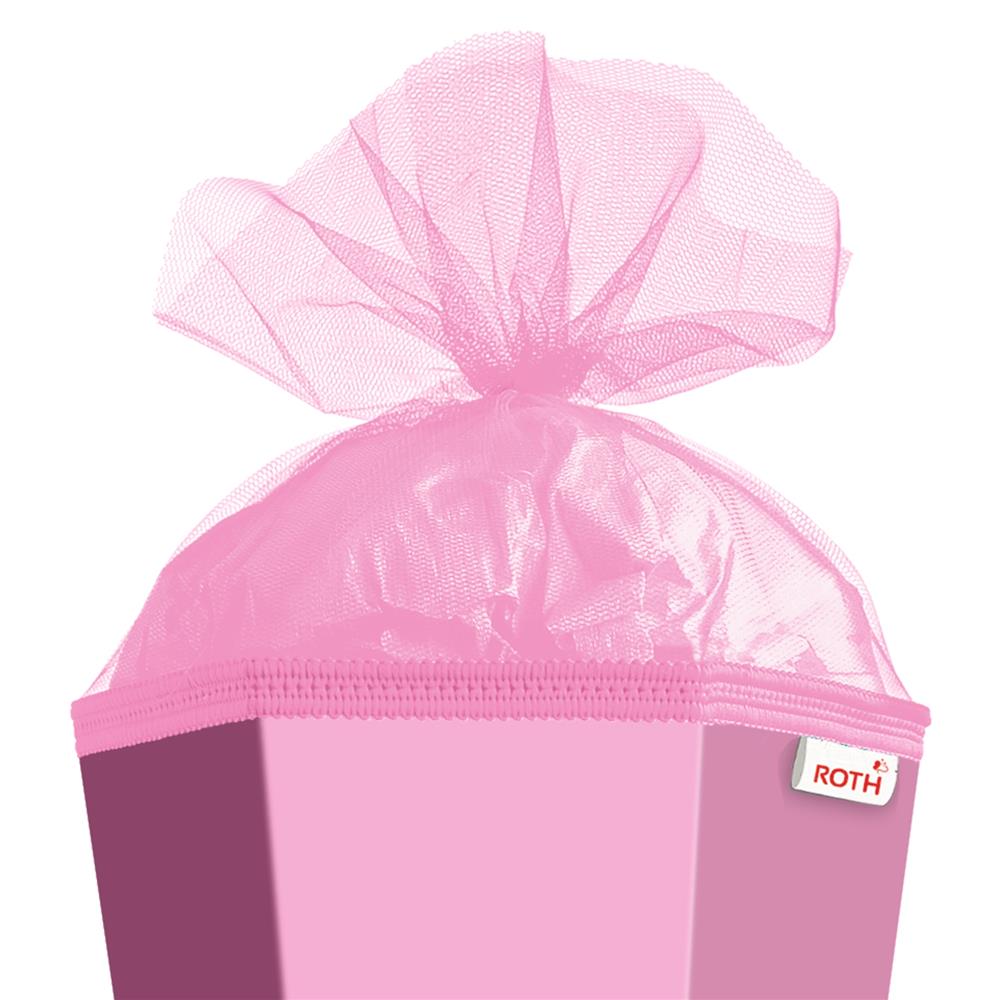Roth Schultüte-Rohling/Basteltüte, rosa, 85cm, eckig, Rot(h)-Spitze, mit Tüllverschluss