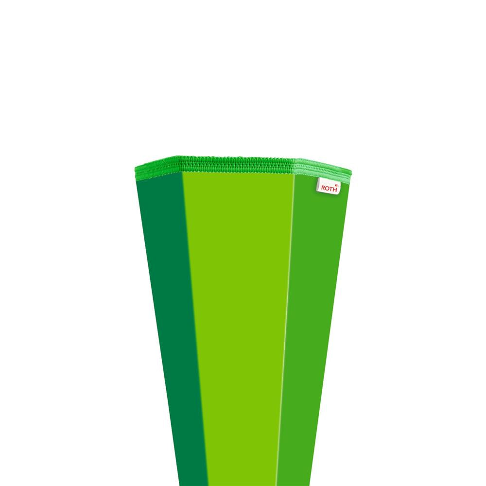 Roth Schultüte-Rohling/Basteltüte, grün, 85cm, eckig, Rot(h)-Spitze, ohne Verschluss