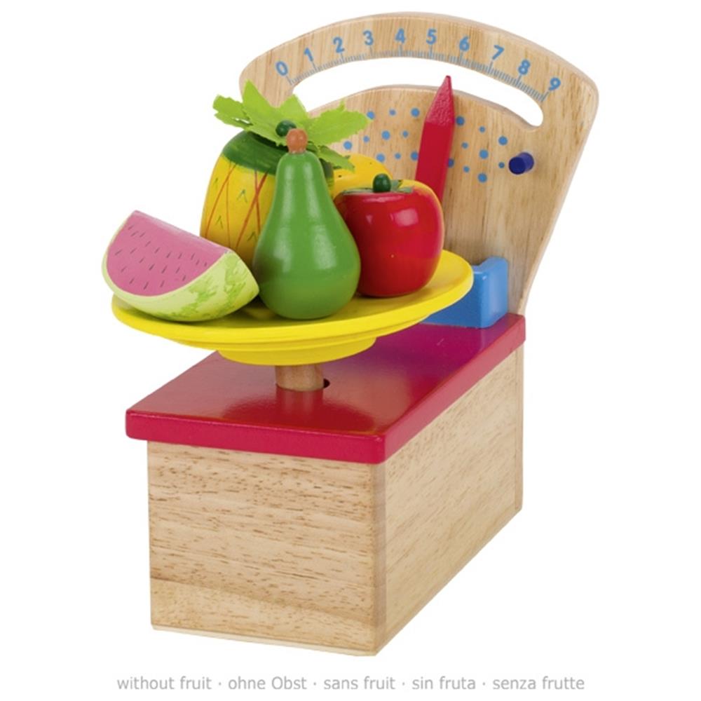 Goki Tellerwaage aus Holz - Zubehör für Spielküche und Kaufladen