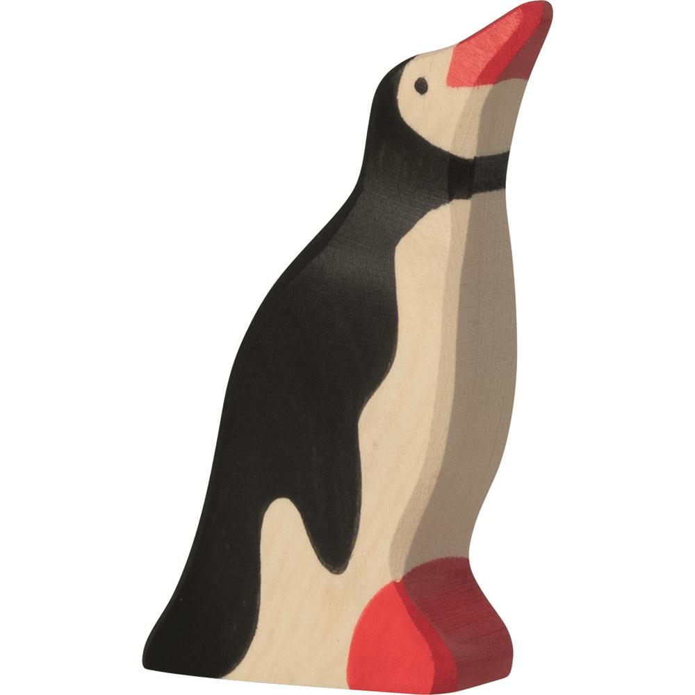Holztiger Holzfigur - Pinguin, Kopf hoch, Holzspielzeug, ab 3 Jahren