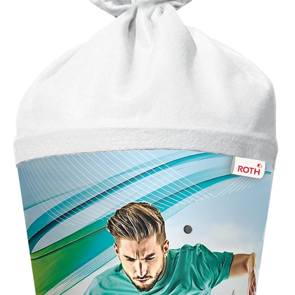 Roth Schultüte Fußballstar, 70cm, rund, Rot(h)-Spitze, Filzverschluss, mit Sound