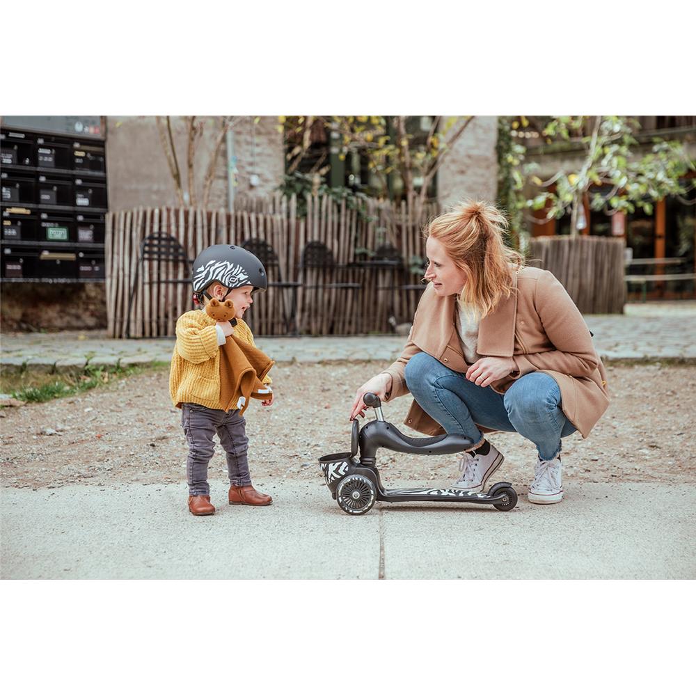 Scoot & Ride Highwaykick 1 Lifestyle, zebra - Kinderroller mit Aufbewahrungsbox