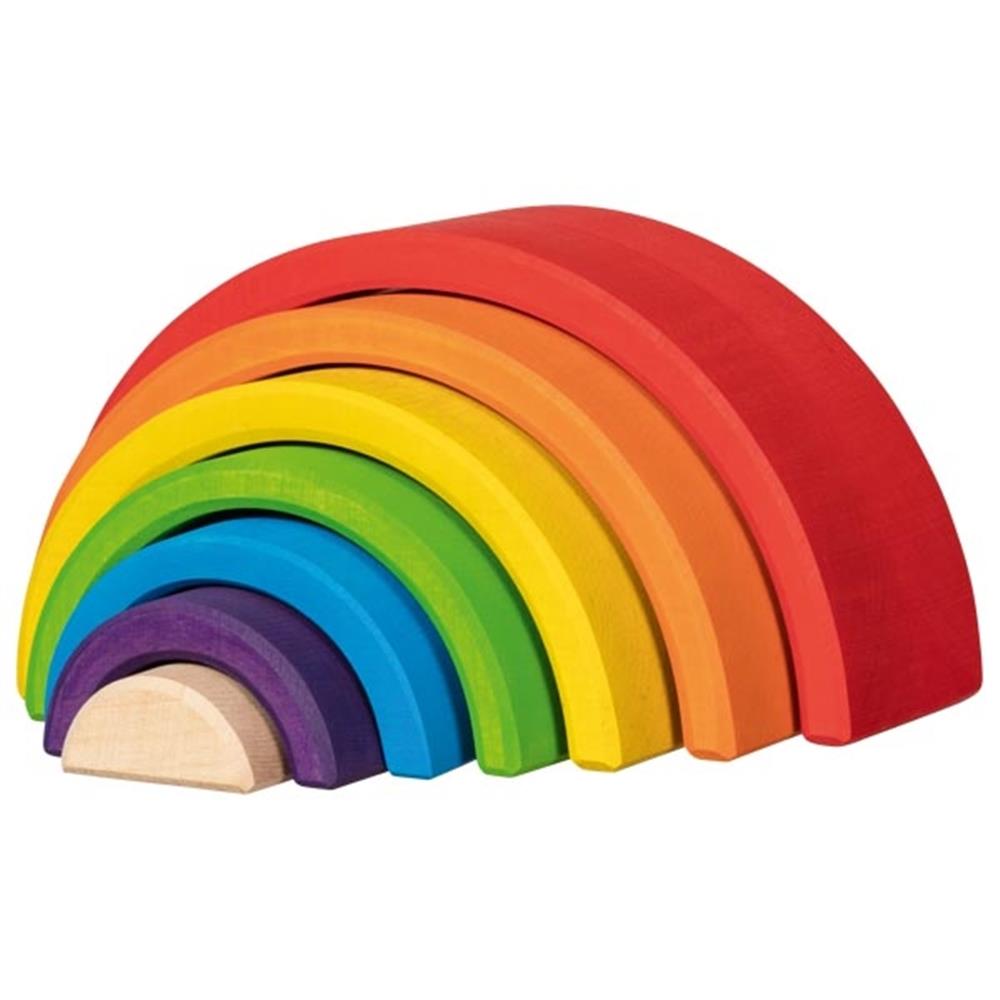 goki Holzbausteine - Kleiner Regenbogen, bunt lackiert