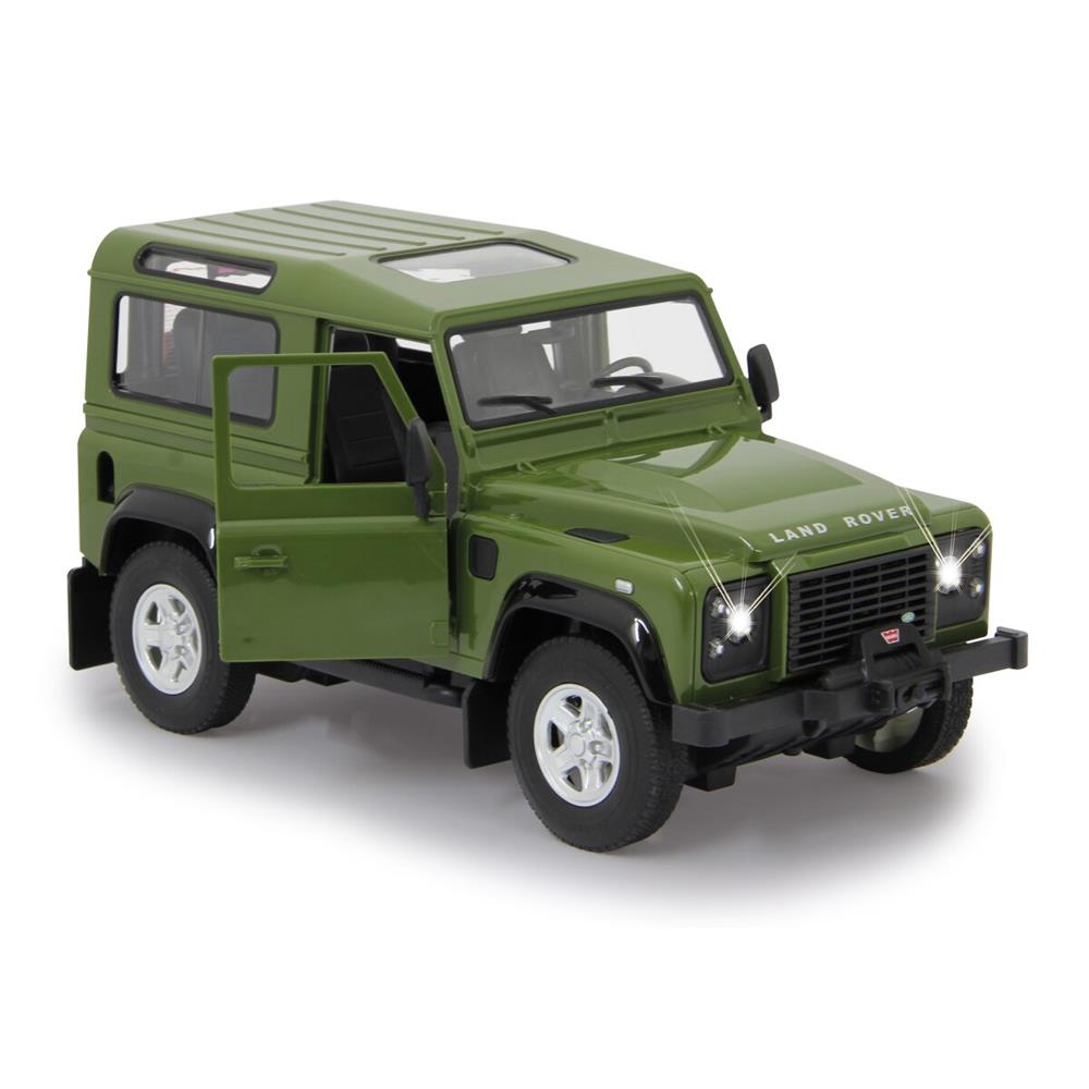 Jamara Land Rover Defender 1:14 grün 2,4GHz Tür manuell Ferngesteuertes Auto mit LED Fahrlicht