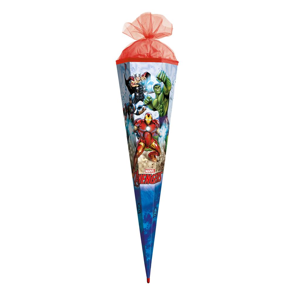 Roth Schultüte Marvel Avengers, 85cm, eckig, Rot(h)-Spitze, Tüllverschluss