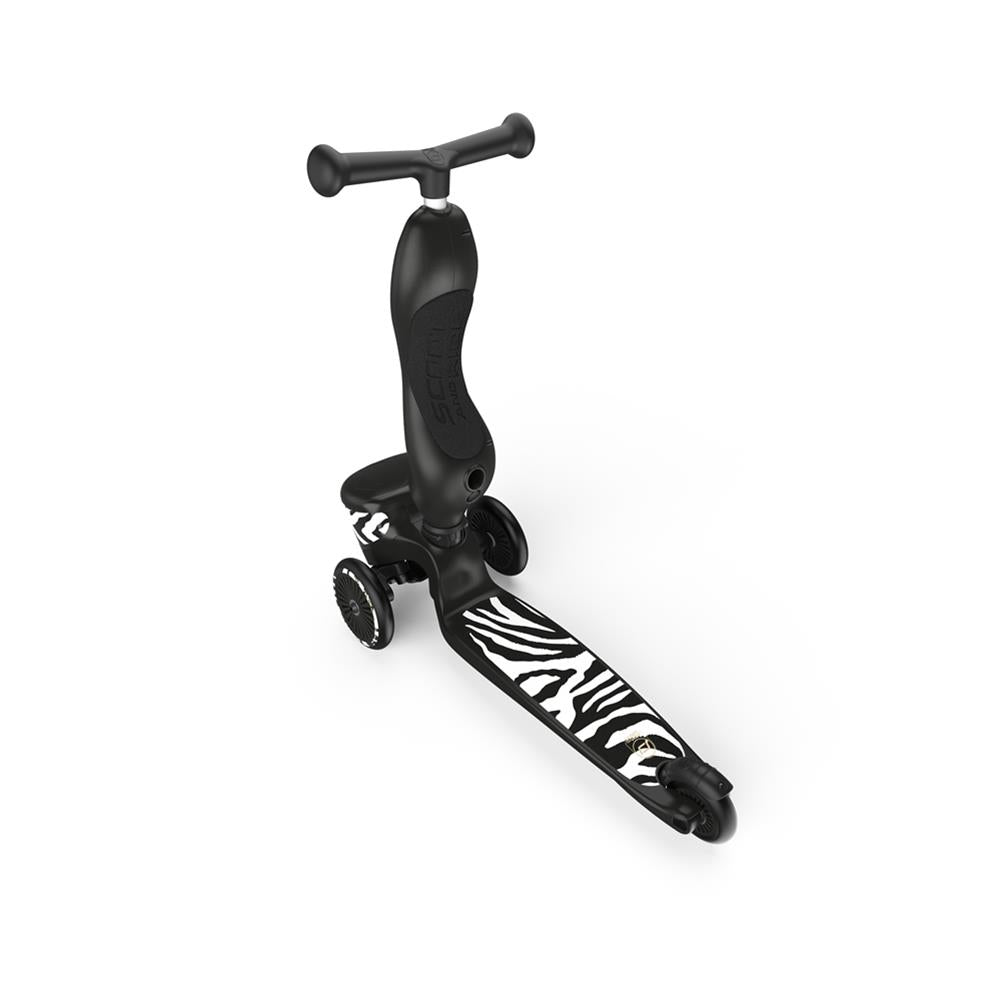 Scoot & Ride Highwaykick 1 Lifestyle, zebra - Kinderroller mit Aufbewahrungsbox