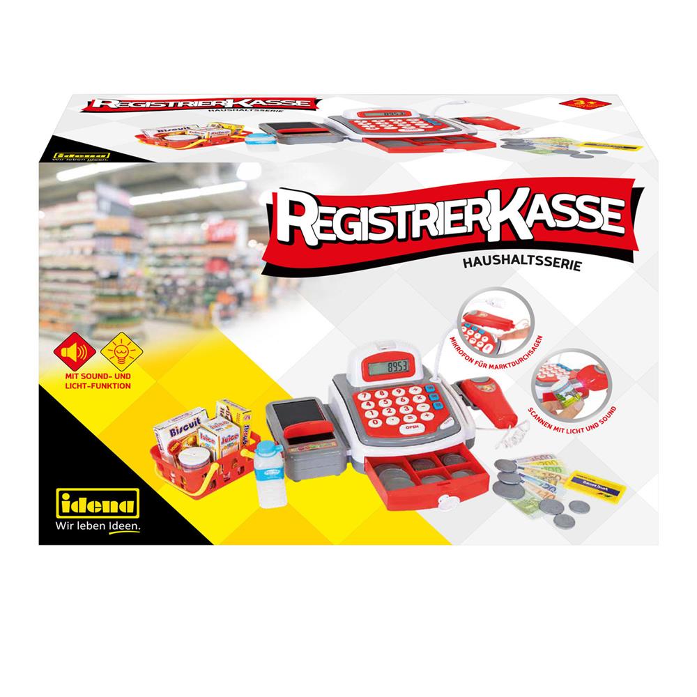Idena Registrierkasse mit Licht- und Soundeffekten - Zubehör für Kaufladen