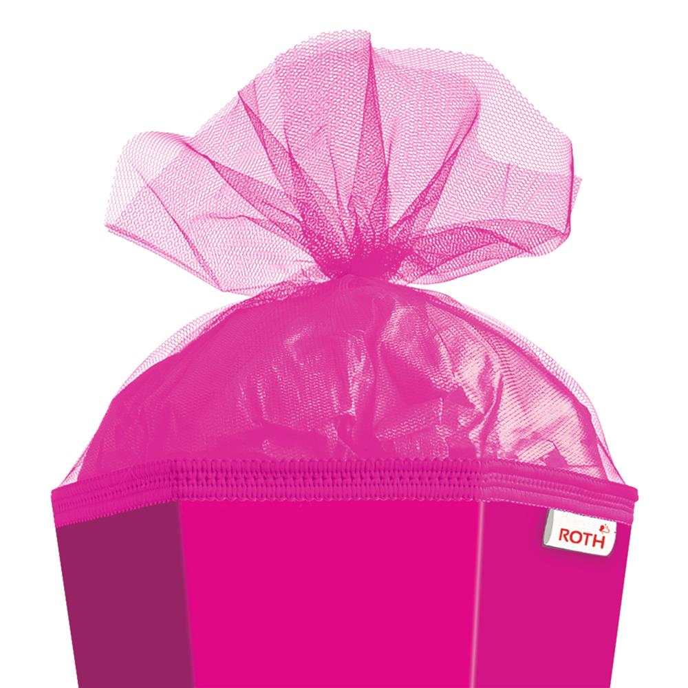 Roth Schultüte-Rohling/Basteltüte, pink, 85cm, eckig, Rot(h)-Spitze, mit Tüllverschluss