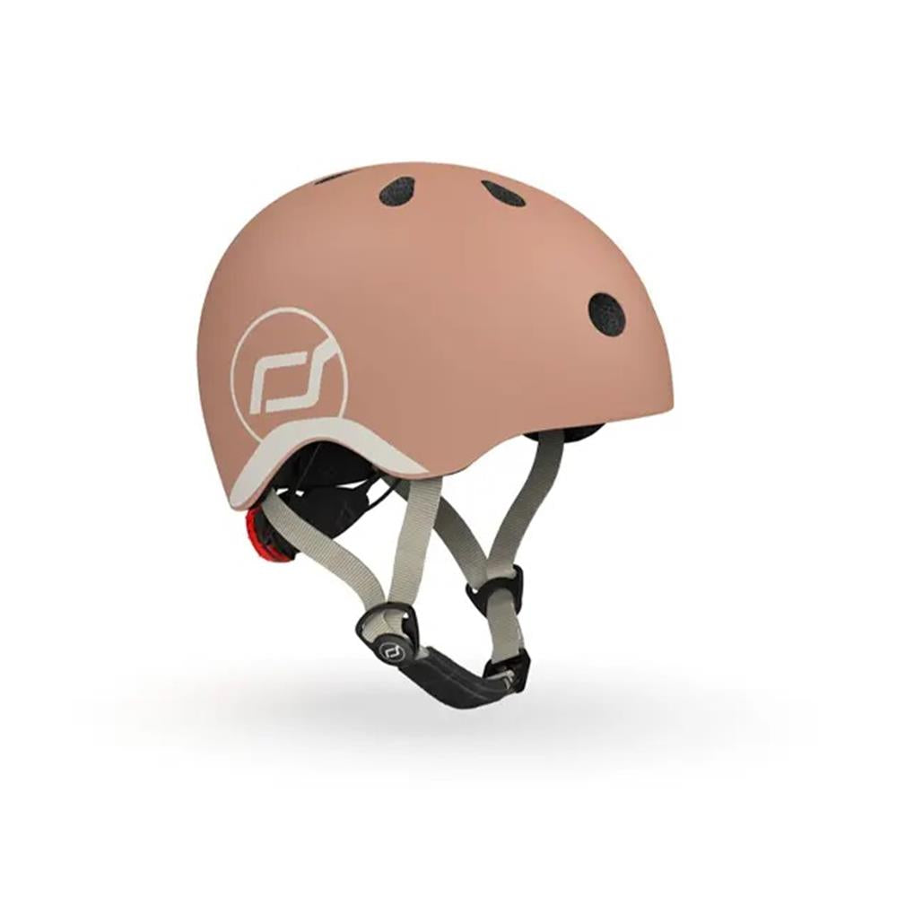 Scoot & Ride Kinderhelm Größe XXS-S (45-51 cm) mocha - Schutzhelm mit LED-Licht