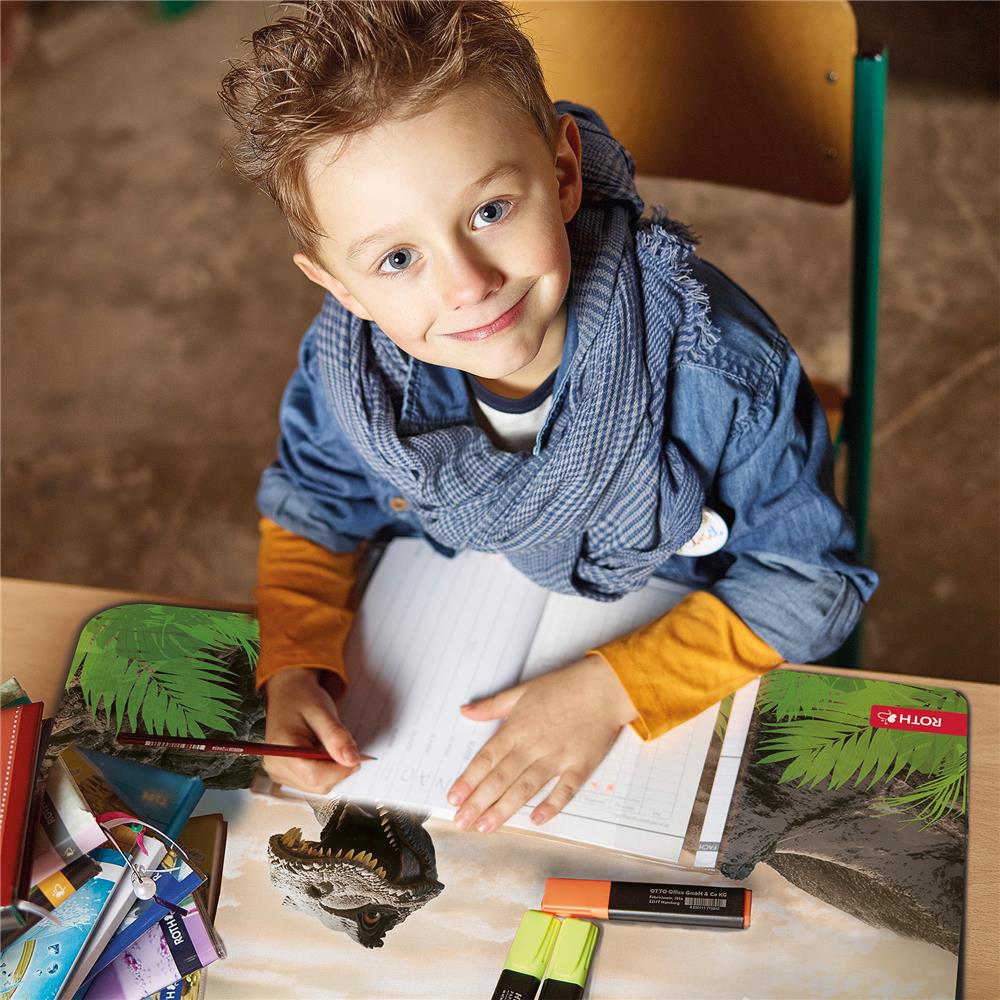 Roth Schreibtischunterlage Dinosaurier Tyrannosaurus, Malunterlage mit Anti-Rutsch-Beschichtung