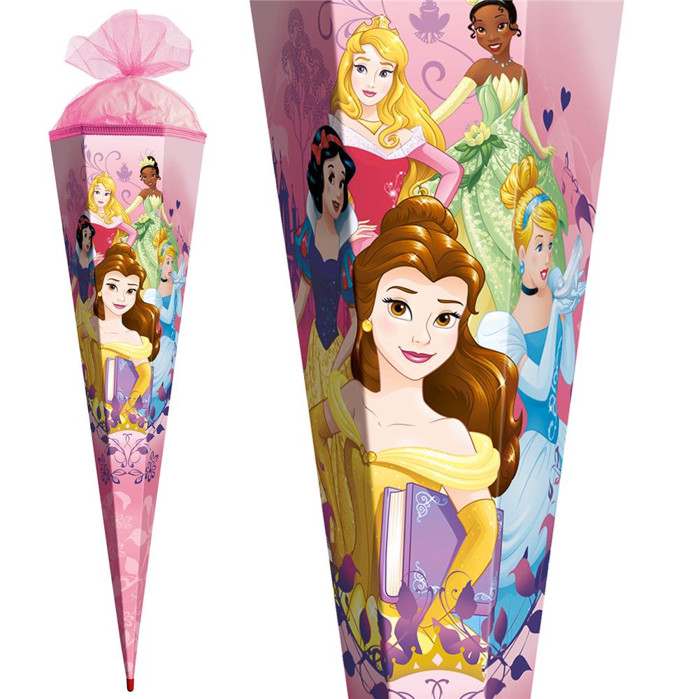 Roth Schultüte Disney Princess, 85cm, eckig, Rot(h)-Spitze, Tüllverschluss