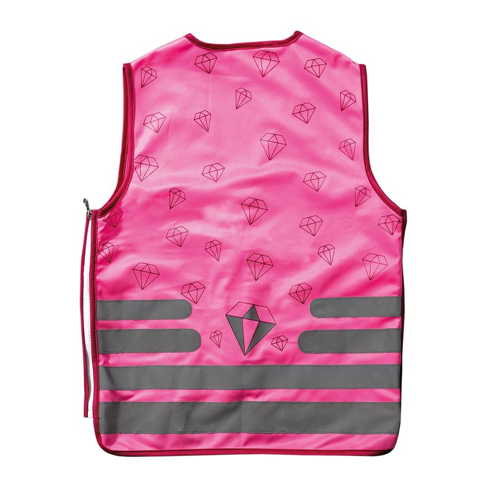Roth ReflActions Warnweste für Kinder Diamant, Pink, mit reflektierenden Elementen, erweiterbar