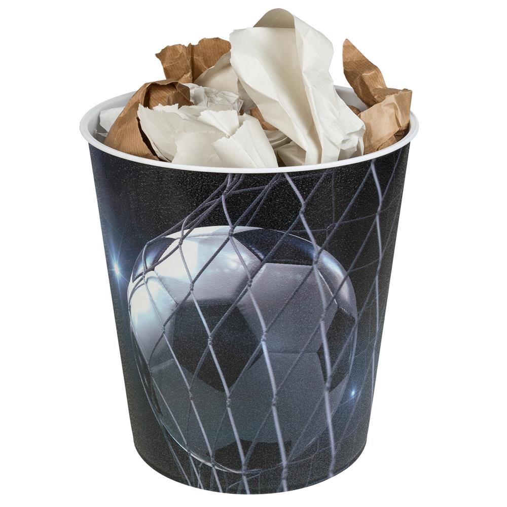 Idena Papierkorb, Fußball - 9 Liter Mülleimer/Apfalleimer aus Kunststoff