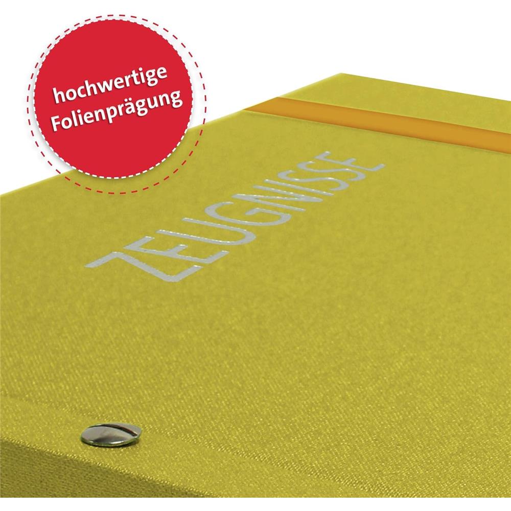 Roth Zeugnismappe Metallium Gold, mit 12 A4 Klarsichthüllen, im Buchleineinband