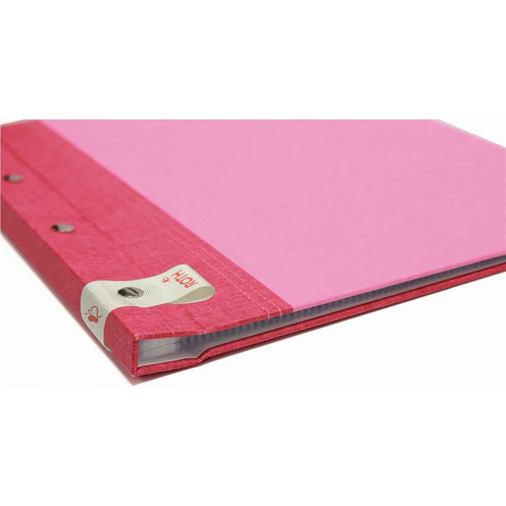 Roth Zeugnismappe Bicolor Cherry-Pink, mit 12 A4 Klarsichthüllen, im Buchleineinband