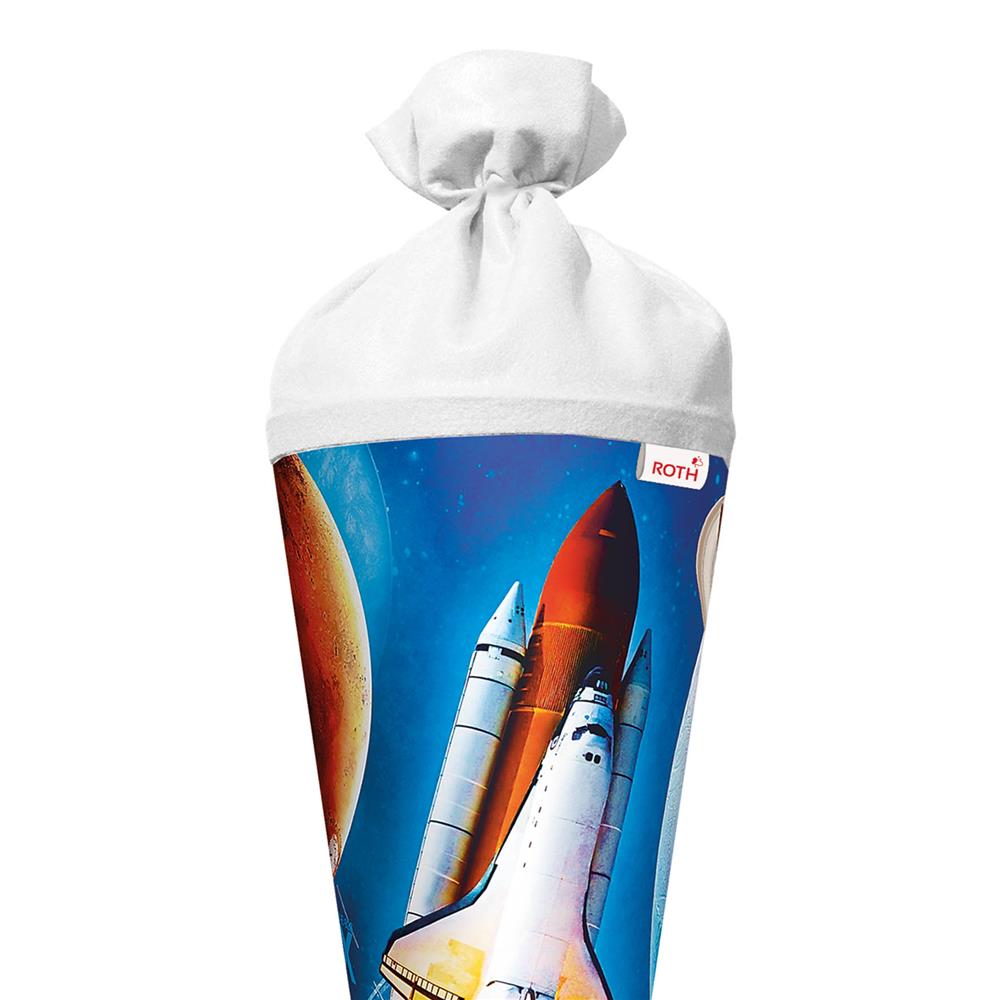 Roth Schultüte Weltraum, 70cm, rund, Rot(h)-Spitze, Filzverschluss