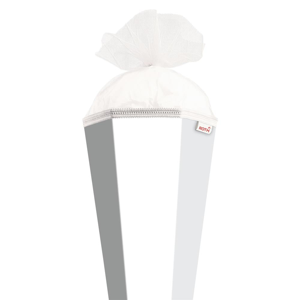 Roth Schultüte-Rohling/Basteltüte, weiß, 85cm, eckig, Rot(h)-Spitze, mit Tüllverschluss