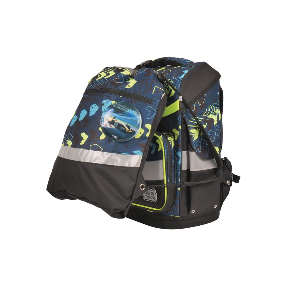 School-Mood Schulranzenset Timeless Air+ Elias (Rennwagen, schwarz)