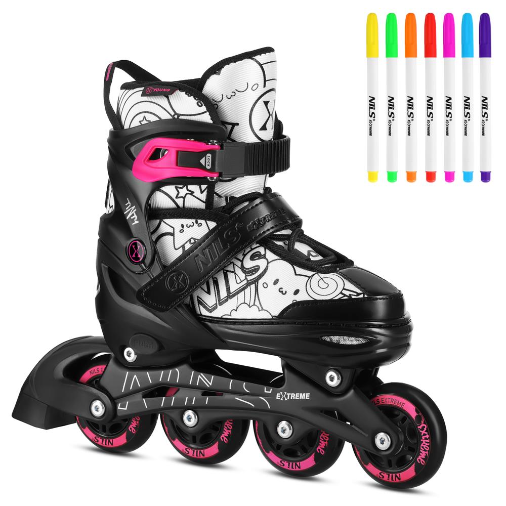 NILS EXTREME NH10907 TINTY 4in1 Inliner Schlittschuhe Rollschuhe Gr. 35-38, verstellbar
