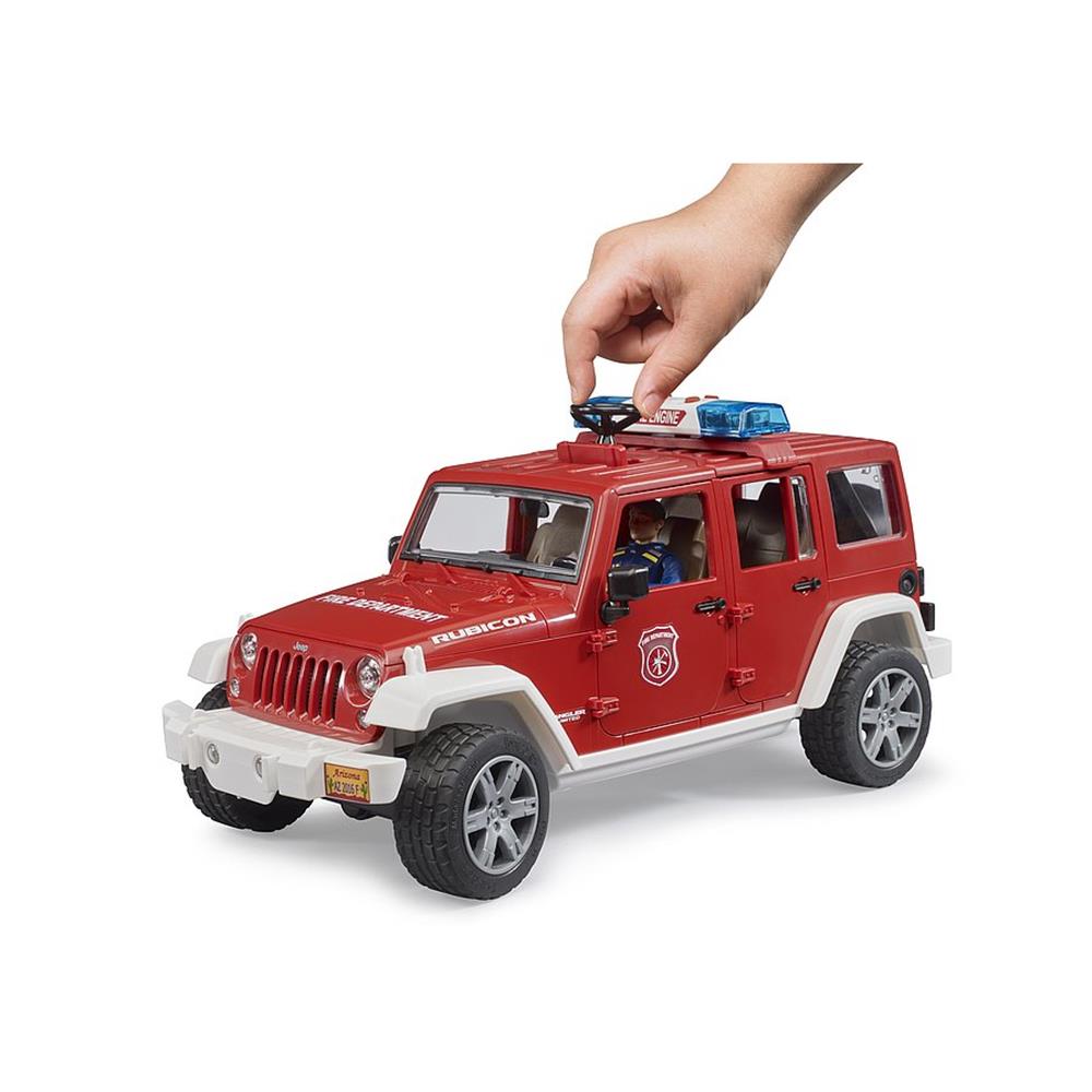 Bruder 02528 - Jeep Wrangler Unlimited Rubicon Feuerwehrfahrzeug mit Feuerwehrmann