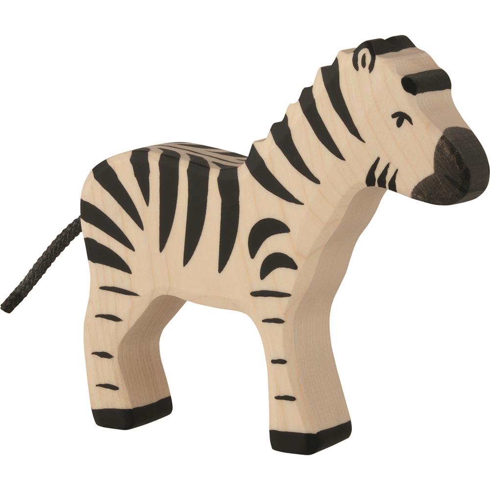 Holztiger Holzfigur - Zebra, stehend, Holzspielzeug, ab 3 Jahren