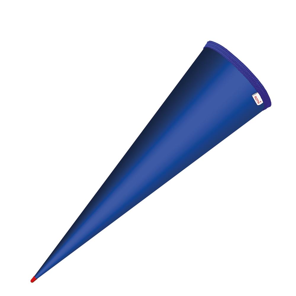 Roth Schultüte-Rohling/Basteltüte, ultramarinblau, 70cm, rund, Rot(h)-Spitze, ohne Verschluss
