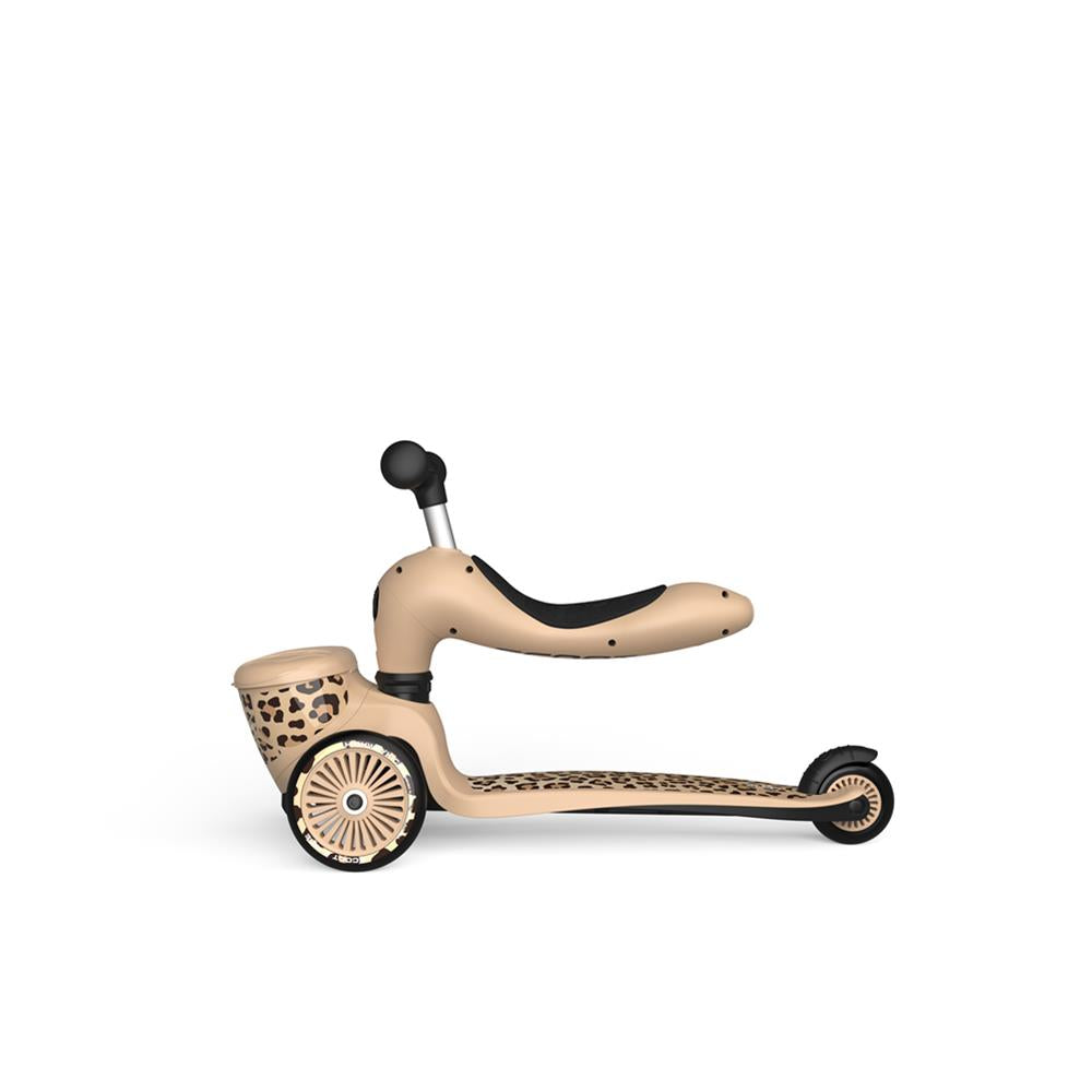 Scoot & Ride Highwaykick 1 Lifestyle, leopard - Kinderroller mit Aufbewahrungsbox