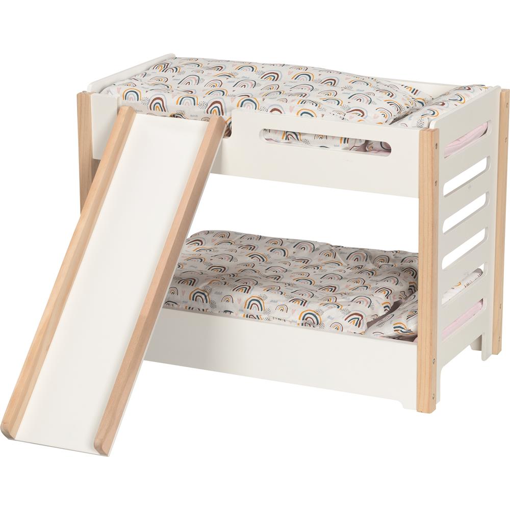 goki Puppen-Etagenbett mit Rutsche – Holzspielzeug, für Kinder ab 3 Jahren