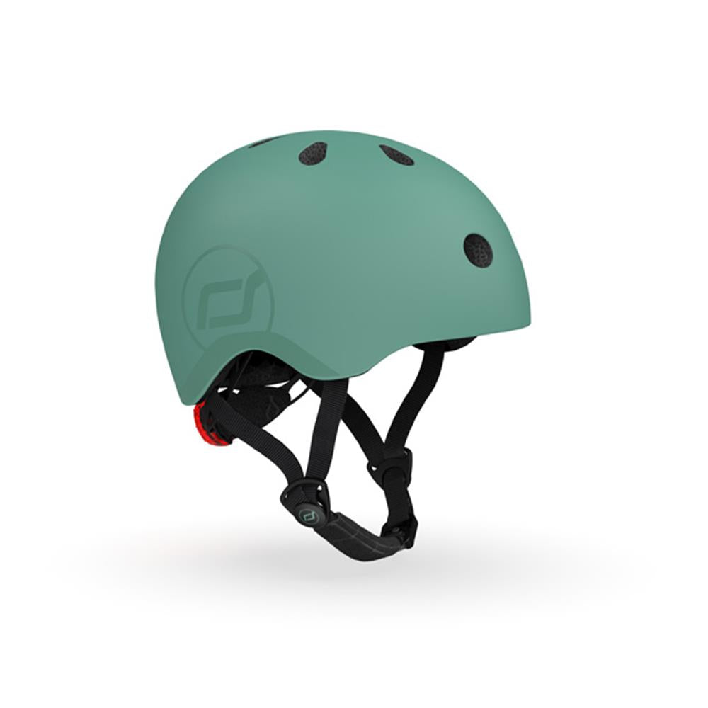 Scoot & Ride Kinderhelm Größe S-M (51-55 cm) forest - Schutzhelm mit LED-Licht