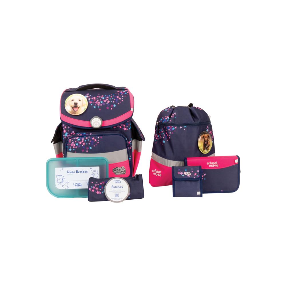 School-Mood Schulranzenset Timeless Air+ Leni (Hund, violett)