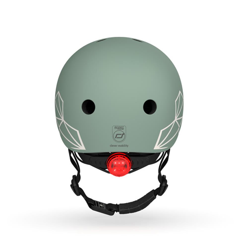 Scoot & Ride Kinderhelm Größe XXS-S (45-51 cm) green lines - Schutzhelm mit LED-Licht