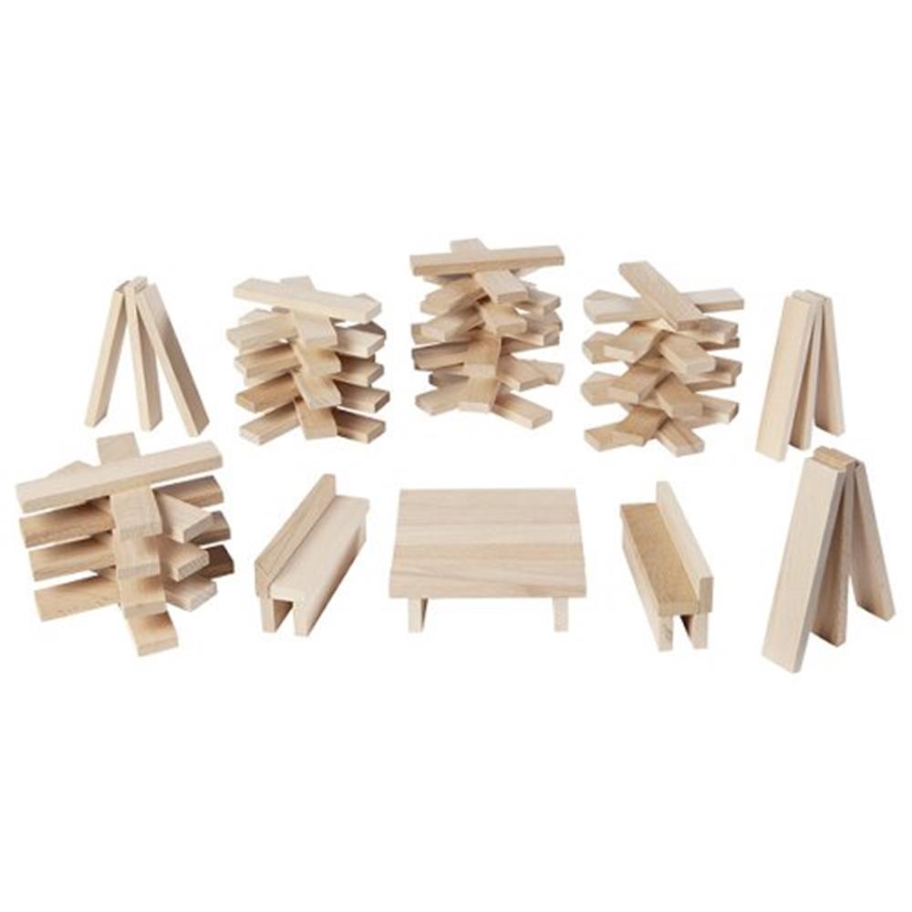 Goki Nature Holzbausteine - 200 Teile, naturbelassen