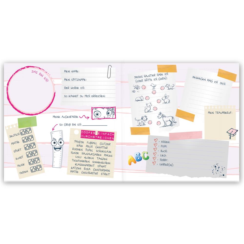 Roth Freundebuch Einhornportrait, 64 Seiten, Poesiealbum für Schulfreunde