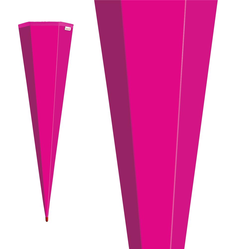Roth Schultüte-Rohling/Basteltüte, pink, 85cm, eckig, Rot(h)-Spitze, ohne Verschluss