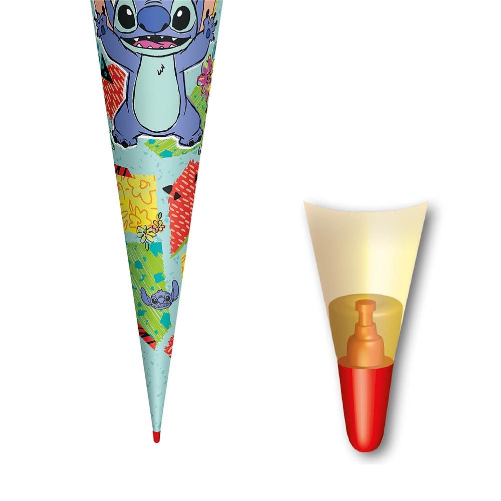 Roth Schultüte Disney Stitch, 70cm, rund, Rot(h)-Spitze, Filzverschluss